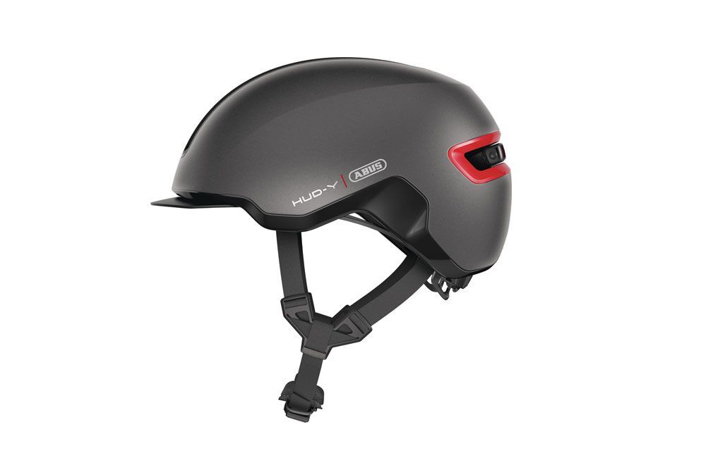 Casco Urbano ABUS HUD-Y - Titan (Gris) - Luz LED USB Magnética