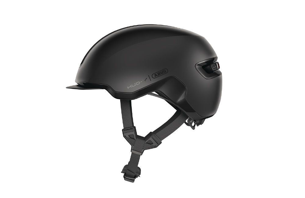 Casco Urbano ABUS HUD-Y - Velvet Black (Negro Mate) - Luz LED USB