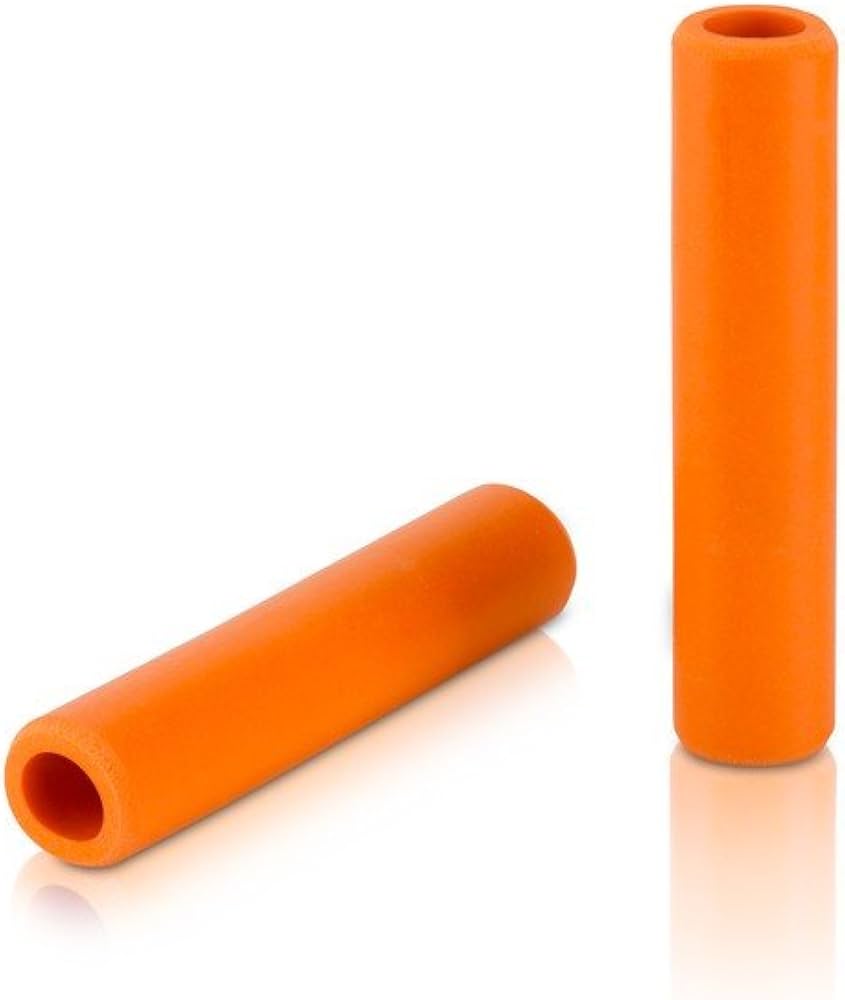  Puños bicicleta montaña silicona XLC GR-S31 color naranja textura espuma.