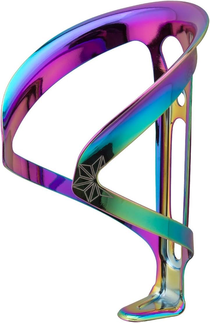 Portabidón bicicleta ligero Supacaz Fly Cage Ano color morado anodizado diseño minimalista.