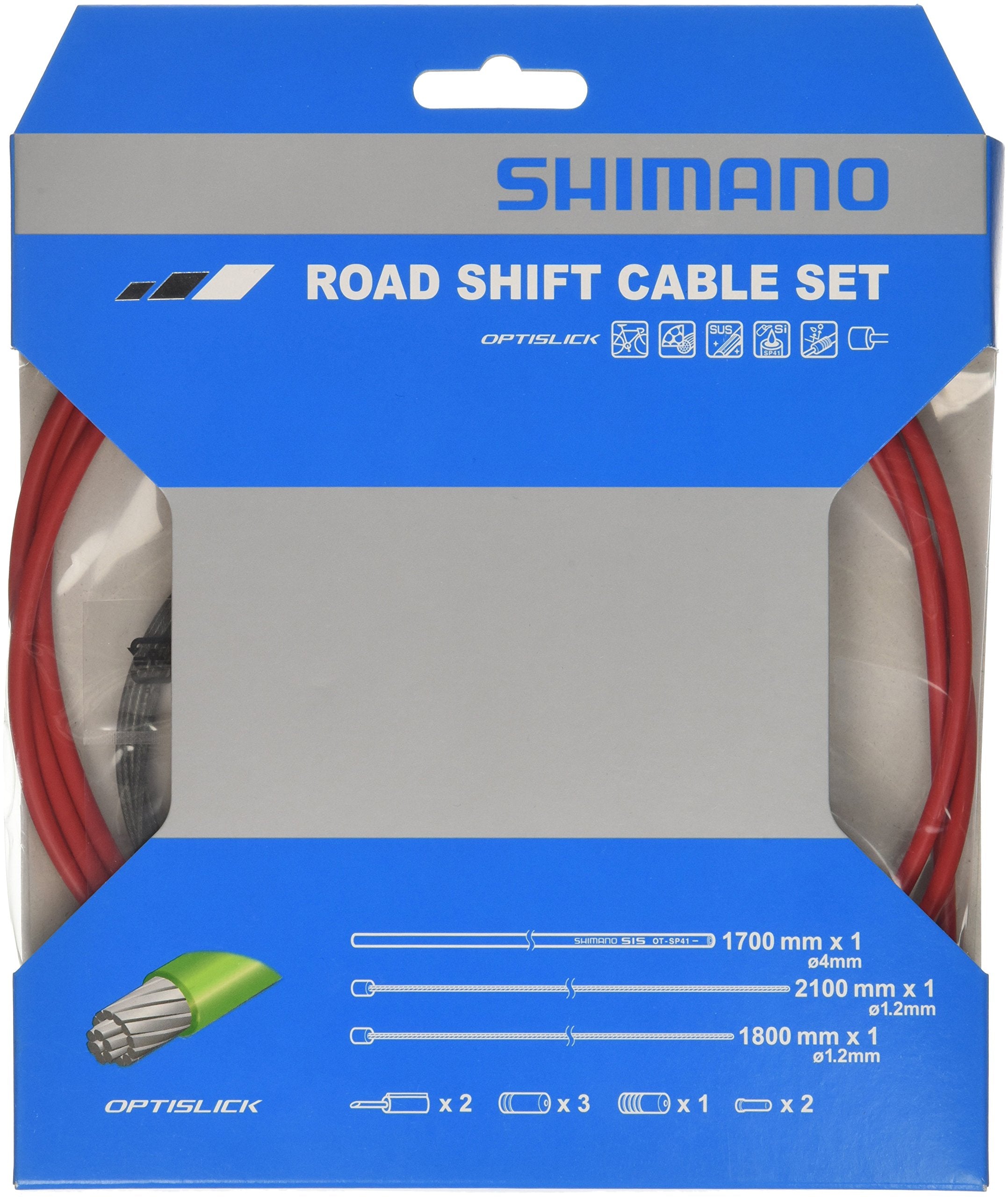 Kit Cables Cambio Shimano Optislik Carretera Rojo