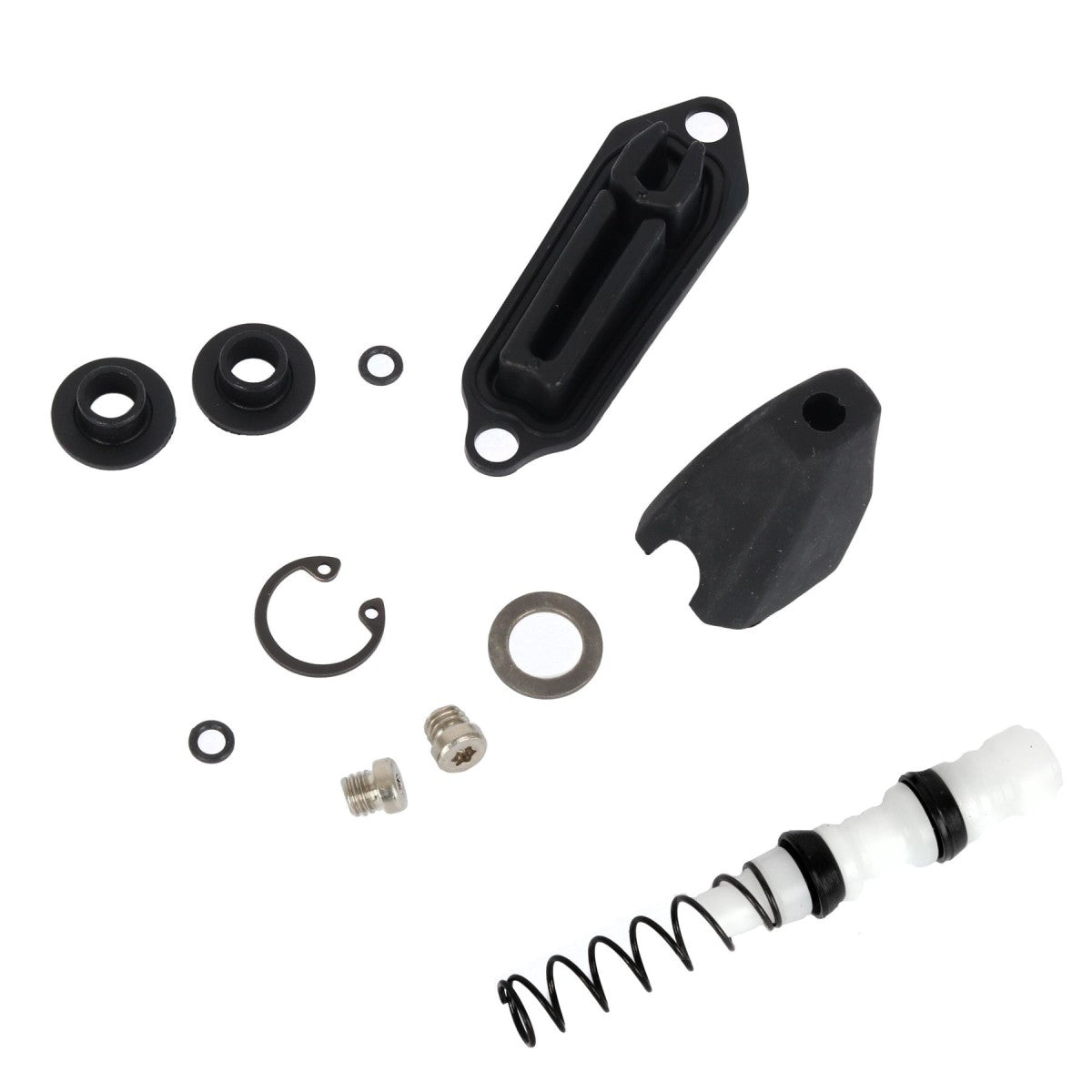 Despiece kit reparación bomba freno SRAM Level Ultimate Silver Stealth pistón muelle y juntas.