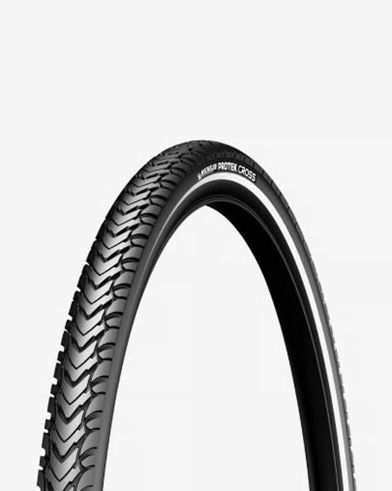 Cubierta bicicleta urbana Michelin Protek 700x40c con banda reflectante lateral.