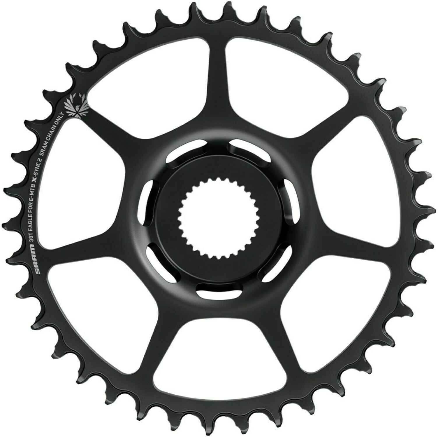 Plato bicicleta eléctrica SRAM Eagle X-Sync 2 38 dientes acero negro para motor Bosch Gen 4.